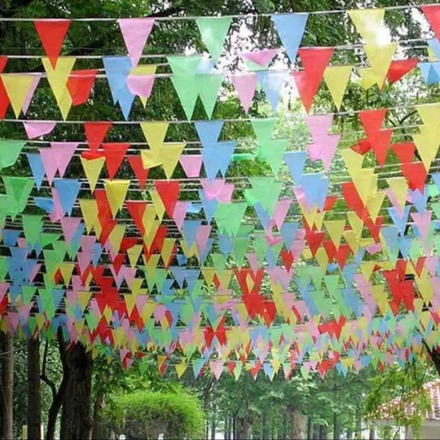 Bunting Flag HUT - Banner Flag - Bendera Hias Festival Segitiga Warna Warni