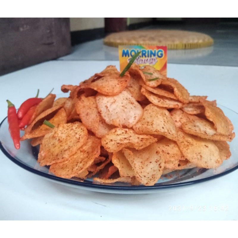 

MOLRING/CIMOLRING MAKANAN RINGAN PEDAS GURIH 500g