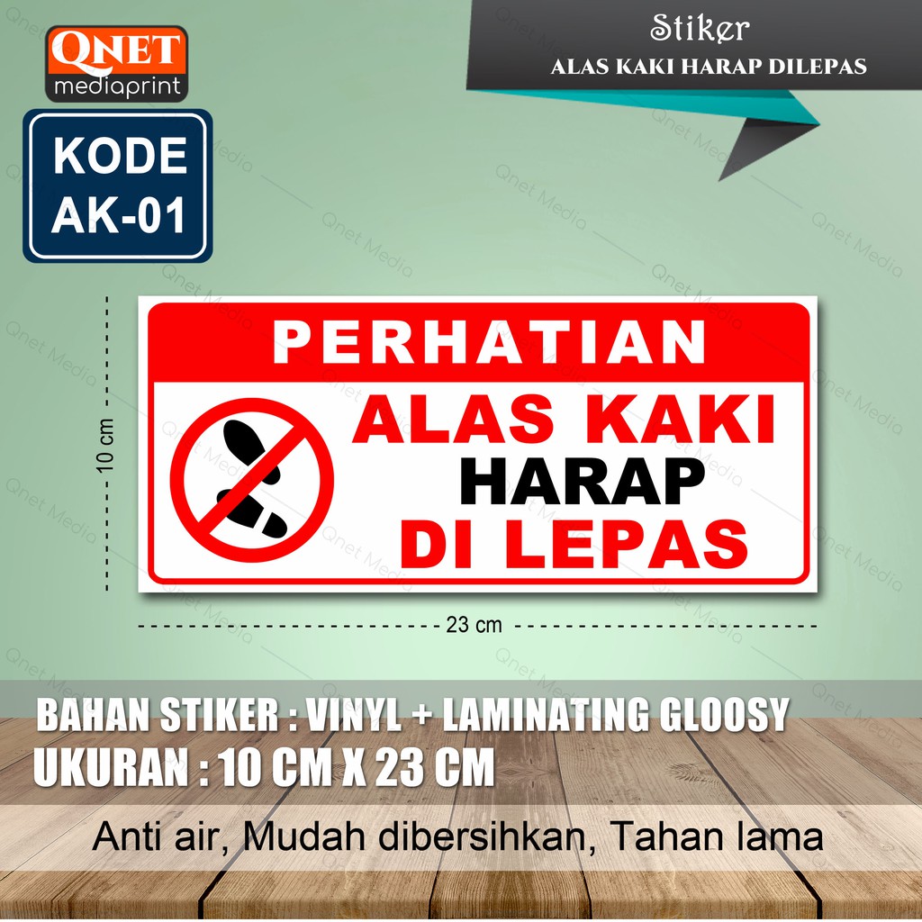 

STIKER ALAS KAKI HARAP DILEPAS + LAMINATING GLOSSY/DOFF