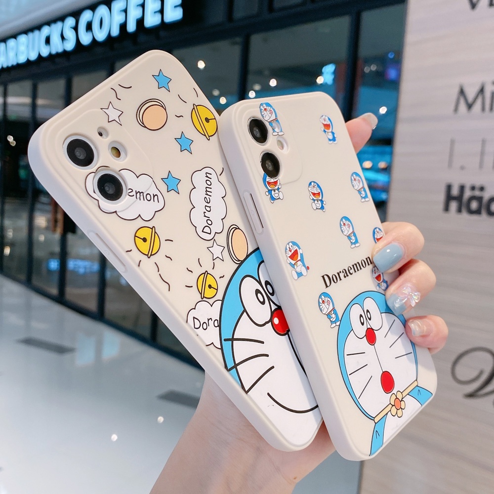 Case Pelindung Belakang Motif Kartun Doraemon Untuk iPhone 11 12 13 Pro Max X XS Max XR 12 13 Mini 7 8 6 6S Plus SE 2020