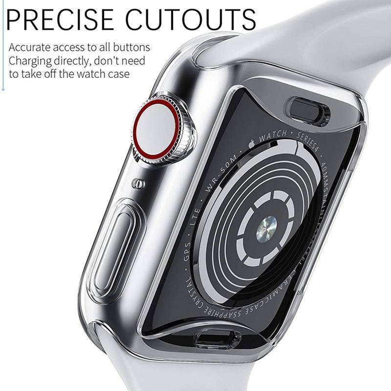 Case Pelindung Layar Tpu Transparan 360 Derajat Untuk Apple Watch 7 6 Se 5 4 3 42mm 38mm 7 6 45mm 41mm 40mm