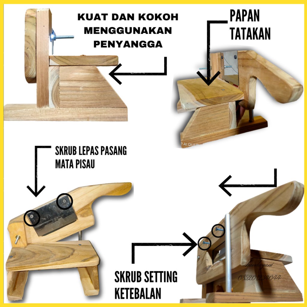 Bahan Kayu Jati Alat ukuran Sedang mesin pengiris pemotong perajang kerupuk singkong opak mentah basreng