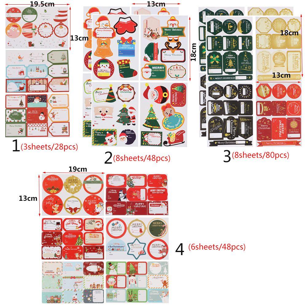 Nanas 1Set Kertas Hadiah Stiker DIY Cookie Candy Tag Sealing Self Adhesive Xmas Ornament