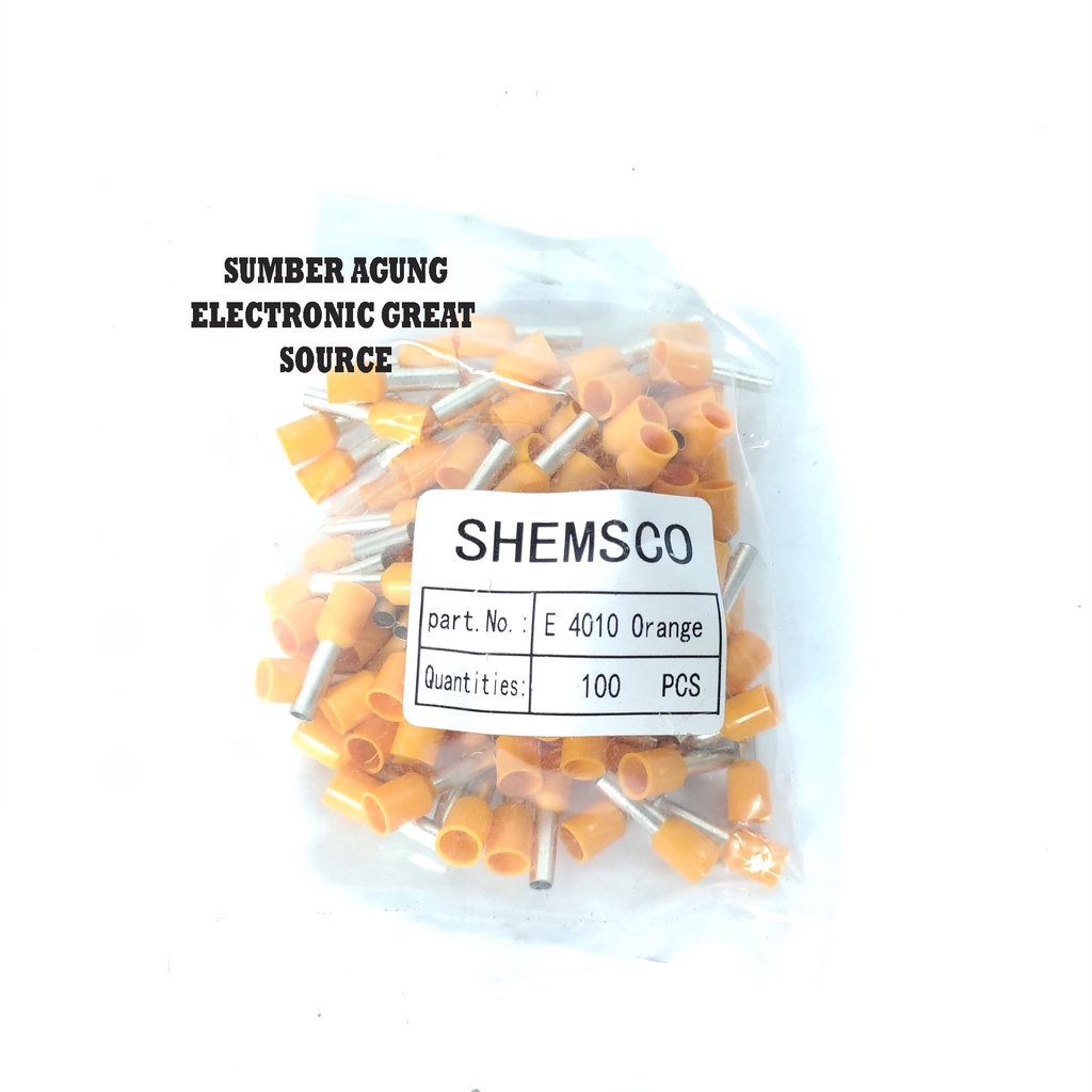 Skun Ferrules 4mm Tipe E4010 Shemsco Skun Kabel Lurus Feru Ferules