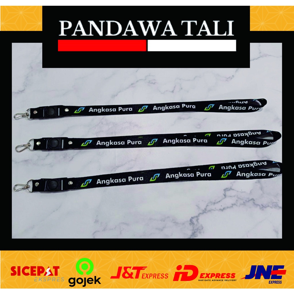 

Lanyard Angkasa Pura Hitam/ Lanyard Printing/Pandawa Tali Surabaya