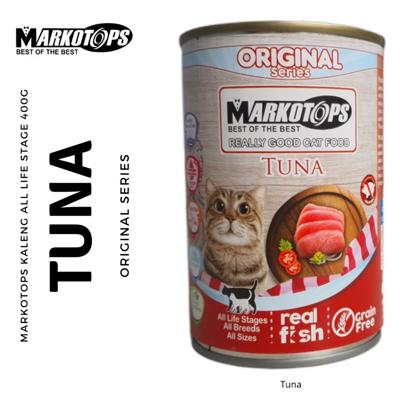 Markotops Tuna 400gr (Merah) Original Series - Makanan Kucing Markotop Kaleng untuk Kitten & Adult -