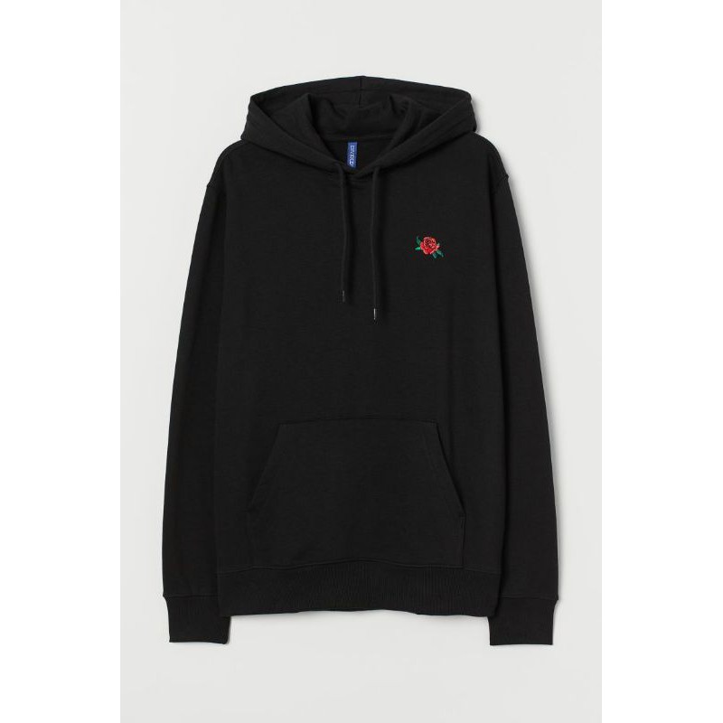 hmn rose black hoodie / hnm basic rosse hoodie