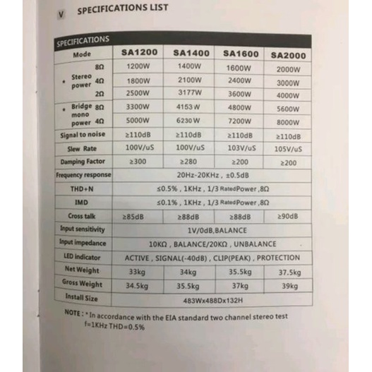 POWER AMPLIFIER WISDOM SA2000 SA 2000 ORIGINAL AUDIO PRO