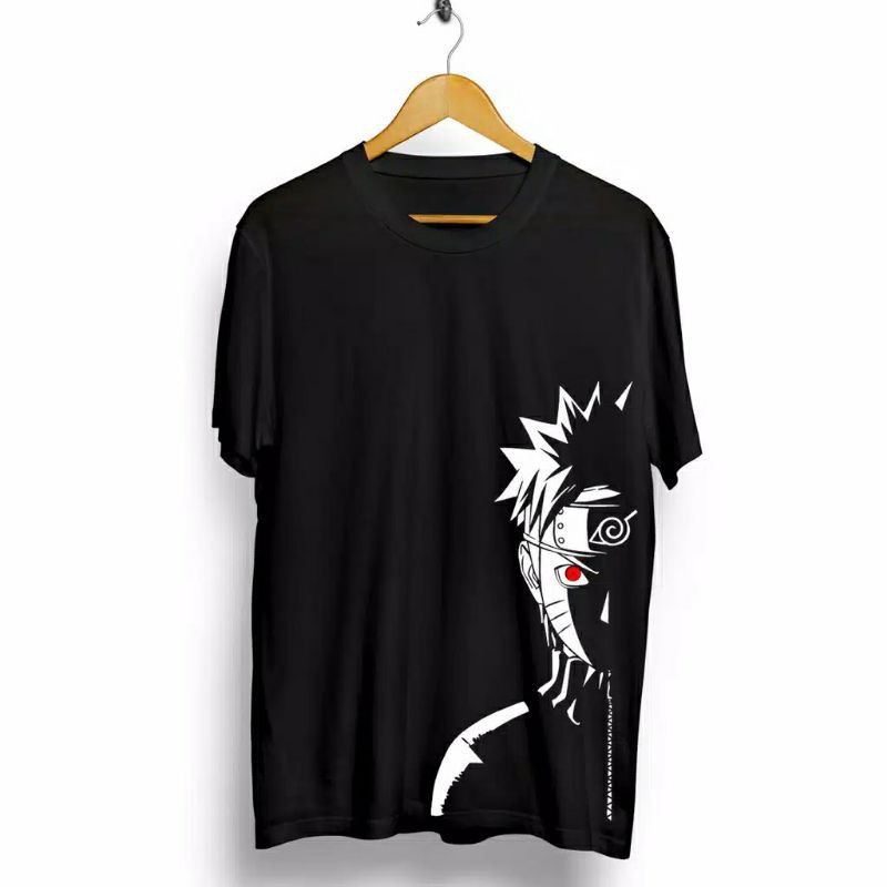 Fourfashion Kaos Pria Kaos Distro NARUTO SILUET Black CN830