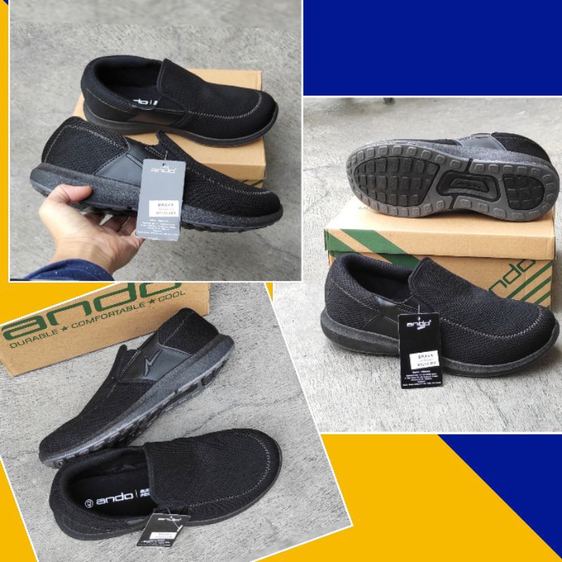 Sepatu slip on Ando Brava original