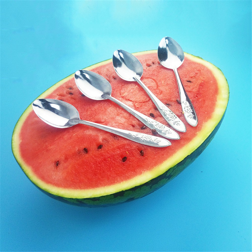 【COD Tangding】10pcs/set Stainless Steel Spoon Watermelon Spoon Spoon Fast Food Cutlery Mud Scraper Miracle Baby Food Soup Spoon