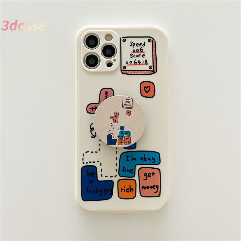 Casing Tetris Game OPPO Reno 5 4 5F 4F A54 A15 A5S A3S A16 A95 A7 A5 A9 A31 A53 2020 A12 A1K A74 A15S A52 A11K A92 A35 A11 A93 A32 A72 A94 A53S F17 PRO A16S A12S A12E A33 Y20 Y12 5 5i C3 C25 C12 A12 Silicone Case Stand Holder