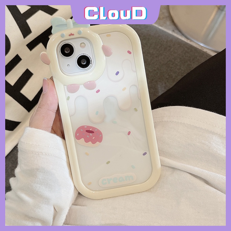 Soft Tpu 3D Bow-knot Little Monster Lens Phone Case Redmi A1+910 9A 10C 10A 9T 9C 9C NFC Redmi Note 11s 11Pro+89 10 Pro Shockproof Glossy Musim Panas Es Krim Kue Tutup Belakang