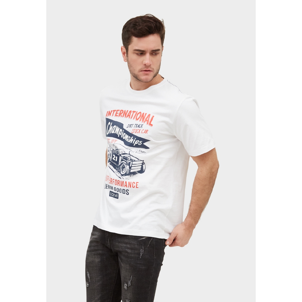  Carvil  Kaos  Pria  Teebar 04B White Shopee Indonesia