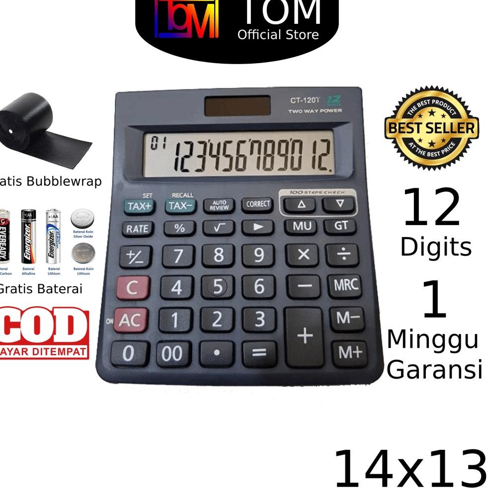 

[PRODUK YIJKT] Kalkulator 120T 12 Digit - Calculator Check Dual 2 Power TJM