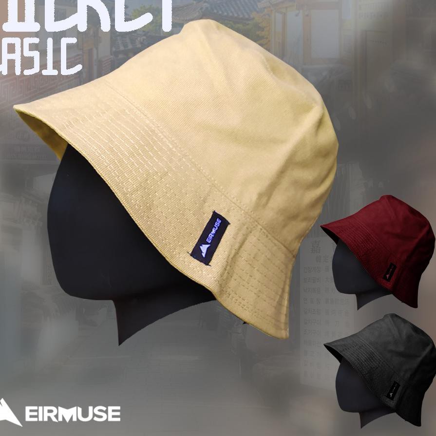 Terbaru Topi Gaya Korea Bucket Hat by Eirmuse Polos Canvas