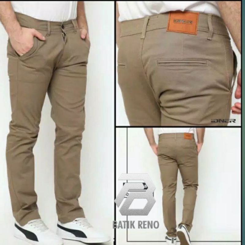 CELANA PRIA CHINO Slim fit Panjang Kerja kantor Santai Liburan Cowok Gentleman Boy