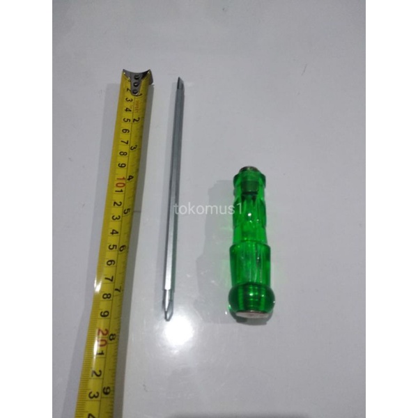 Obeng Ketok Hijau 2 Way Magnet Bolak-Bulak Balik-BB  4 Inch Plus-Ples Minus-Minus- Panda