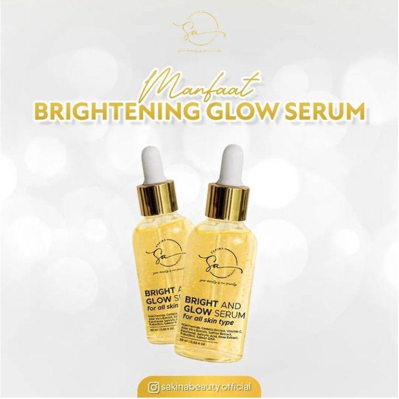 BRIGHTENING GLOW SERUM/Sakina Beauty/ S.A Beauty/ Serum DNA Salmon/Bakuchiol/Saffron [BPOM]