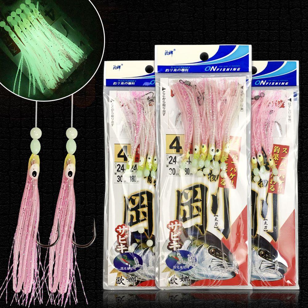 Preva Fish String Hook Alat Pancing Grup Perahu Kapal Luminous String Hook Hairtail