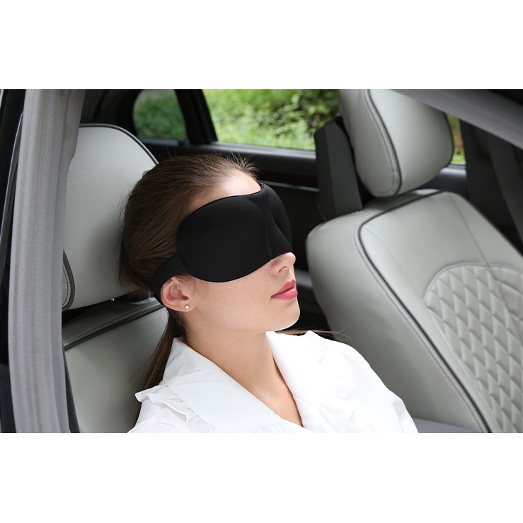 Sleep eye mask 3D / penutup mata tidur polos hitam travel