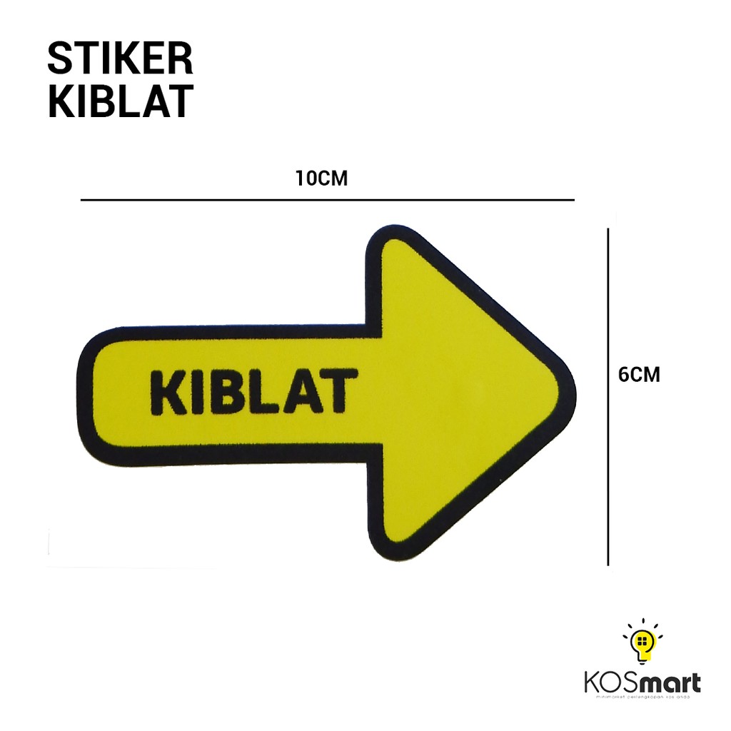 

Stiker / Sticker Arah Kiblat 10cm x 6cm -(6pcs)