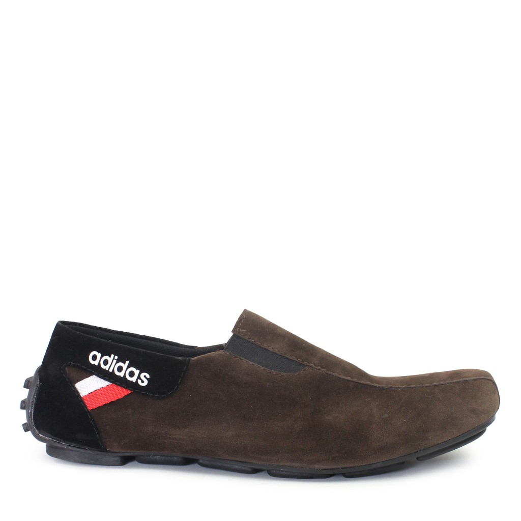 MS - Sepatu Santai Pria Slop Adidas Mzy Mocasin Coklat Casual Slip On Suede Simple