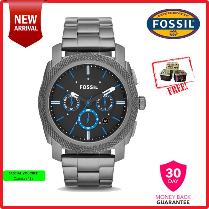 Fossil Machine Chronograph FS4931 FS4931P - Jam Tangan Pria Analog + Tin Box Original