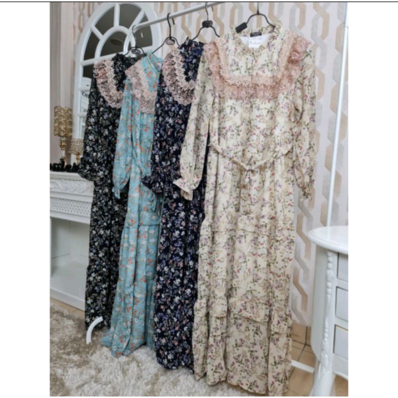 DRESS MEIJIWANG TERBARU MOTIF RENDA / GAMIS MEIJIWANG BUSUI
