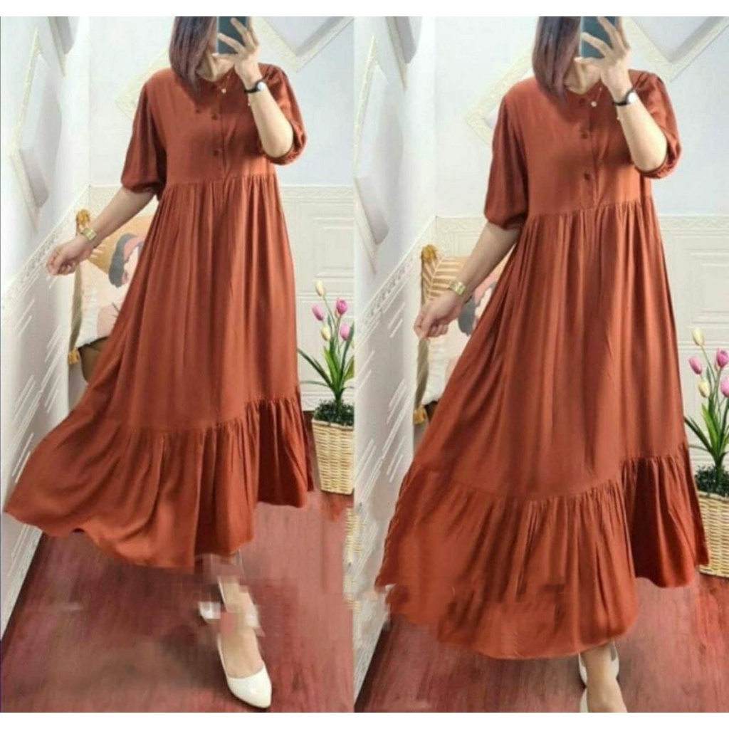 COD - DRESS NAGITA // Dress POLOS KANCING DEPAN // Dres jumbo TERBARU 2023