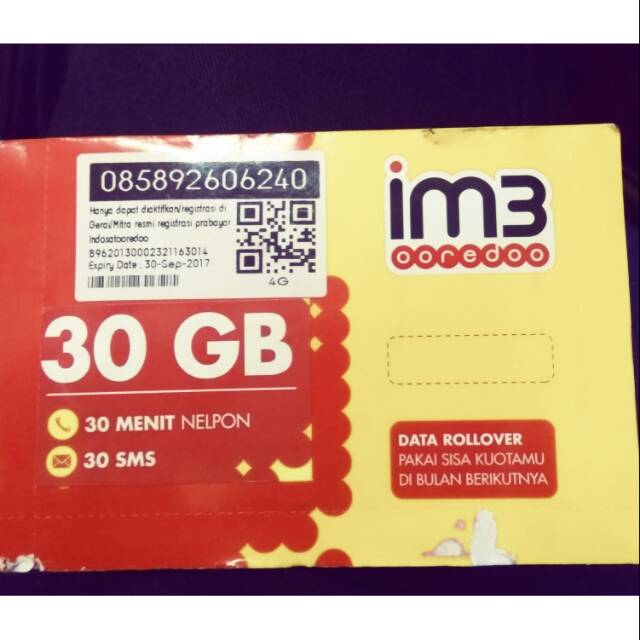 Paket perdana im3ooredoo 30+5gb murah