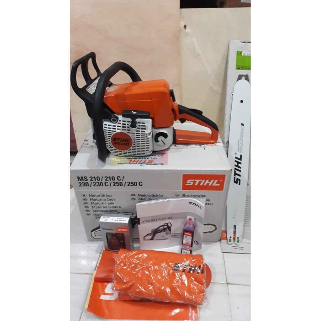 Chainsaw STIHL MS250 komplit bar 20 inch dan rantai