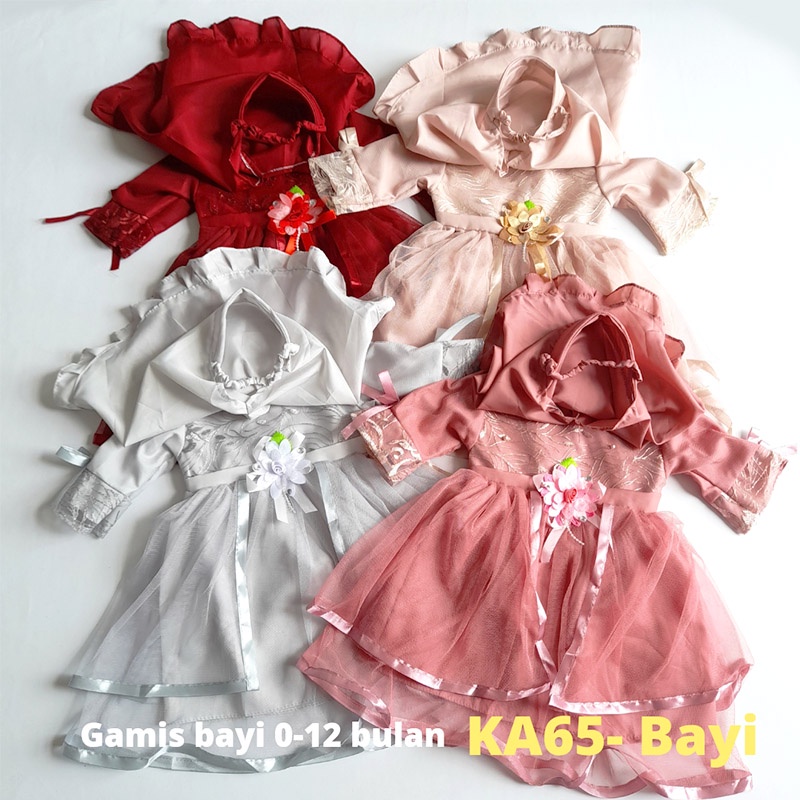 Baju Muslim Bayi Gamis Anak Perempuan 0-12 bulan Gamis Princess Baju Pesta Murah KA65 Gaun Syari'i