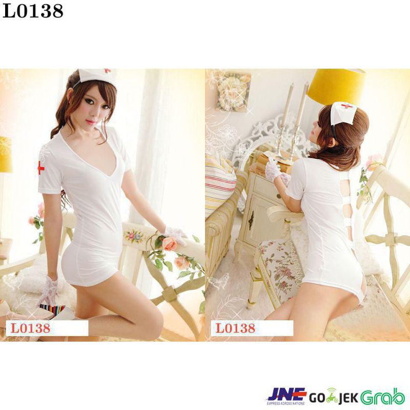 Lingerie Costume Nurse Suster Putih, Topi