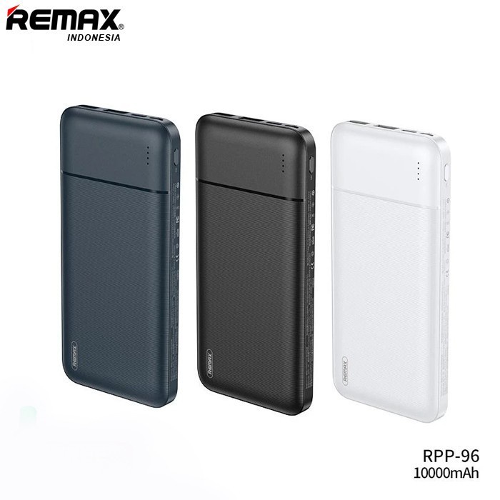 Remax RPP-96 Lango Series 10000mAh Power Bank Dual USB Output Slim PB - Hitam