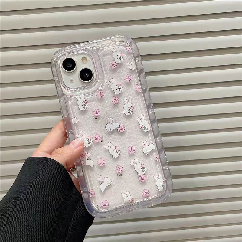 Case Motif Kelinci Hugging Untuk iPhone 12 13 11 Pro Max X Xs Max Xr