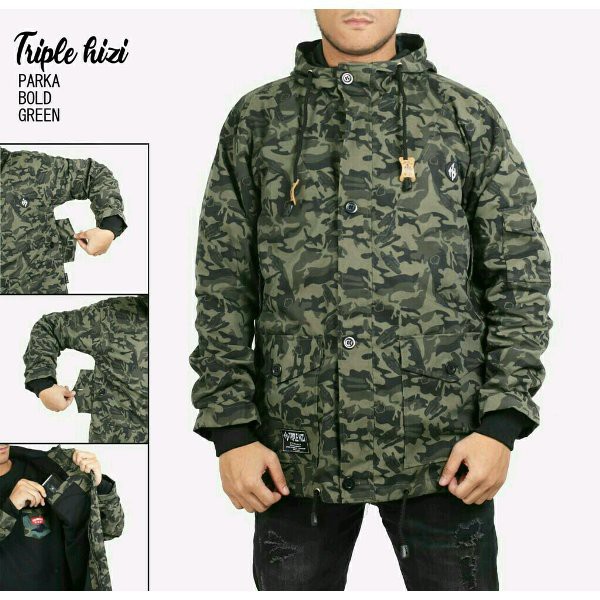 Jaket Parka pria Army