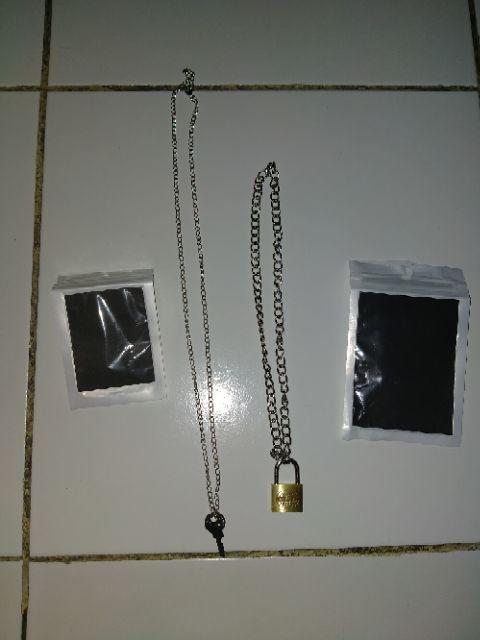 Brass Padlock Key Necklace Aksesoris Kalung Gembok Lock Kuningan Edition