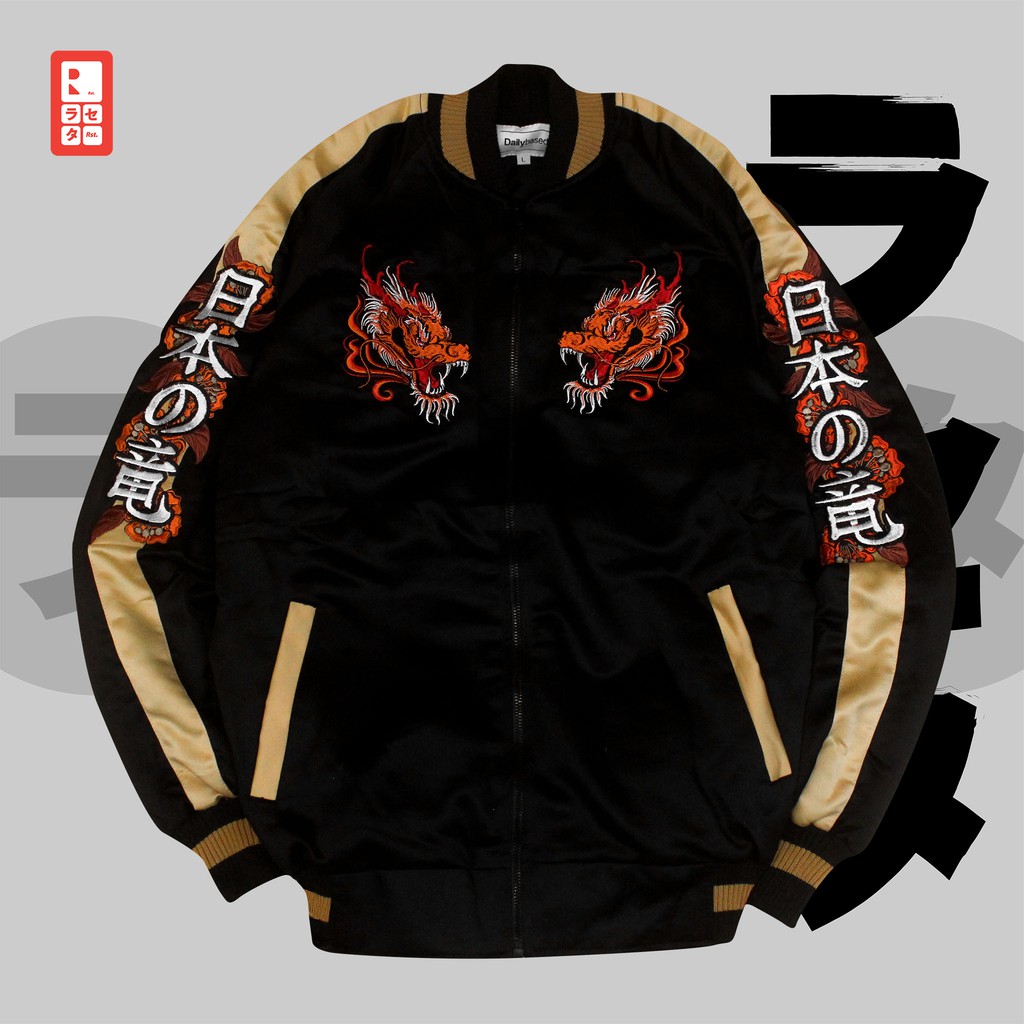 SUKAJAN - GREAT DRAGON: NIHON NO RYU BLACK GOLD SATIN