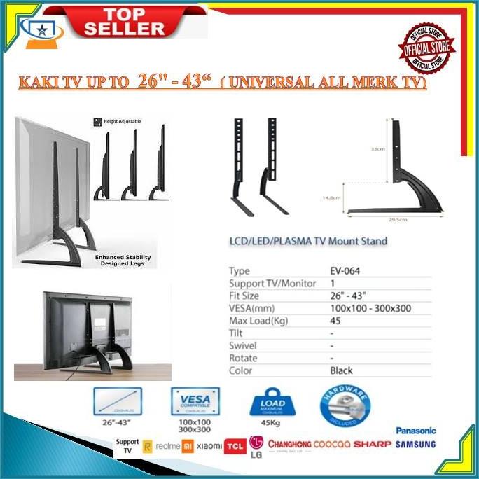 BRACKET KAKI TV STAND LED LCD MONITOR 24"-65 INCH ALL MERK UNIVERSAL