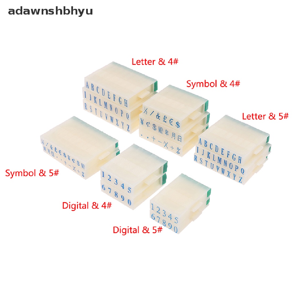 Adawnshbhyu Kertas Huruf Cap Digital Angka Simbol Seal Bab Kombinasi Tinta Print