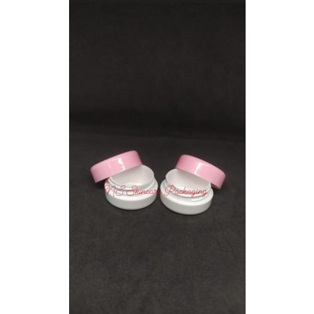 Pot cream PS 5gr pink - putih / Pot cream 5 gr pink putih