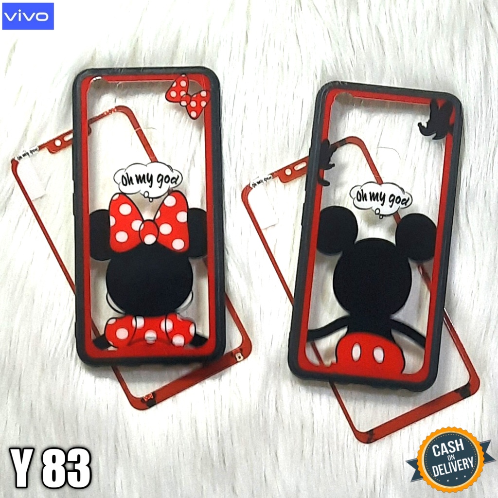 Casing Vivo Y83 Case Transparant Motif+Tempered Glass