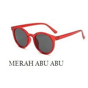 ⭐TasUnik88⭐ R178 Kacamata Wanita Pria Wanita Fashion Sunglasses Eyewear Frame Model Korea-MERAH ABU