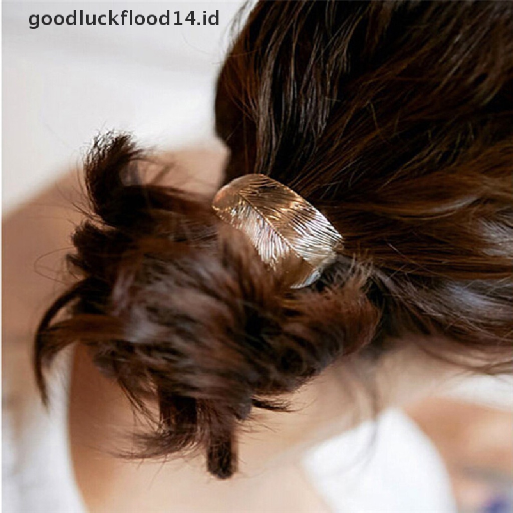 [OOID] HOT Women Tree Leaf Shape Mental Hair Rope Elastic Rubber Band Headdress Rope ID