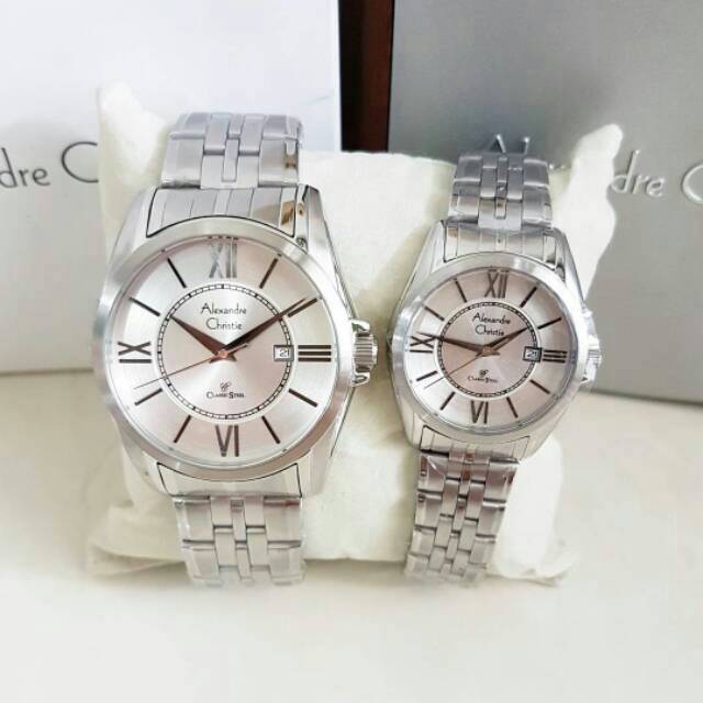 Jam Tangan Alexandre Christie AC8427 Couple Original Silver