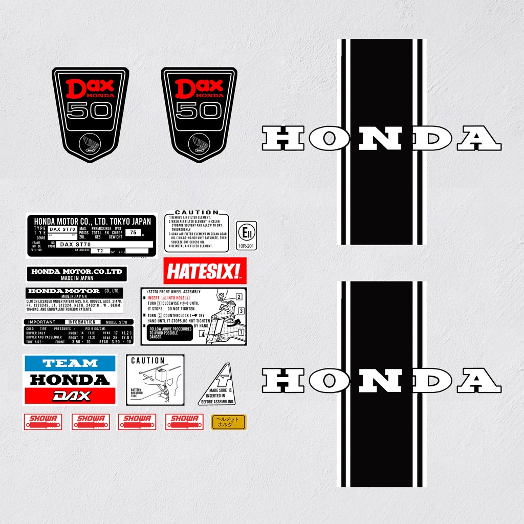 Sticker Decal  Honda ST  Dax 50 dan ST Dax  70