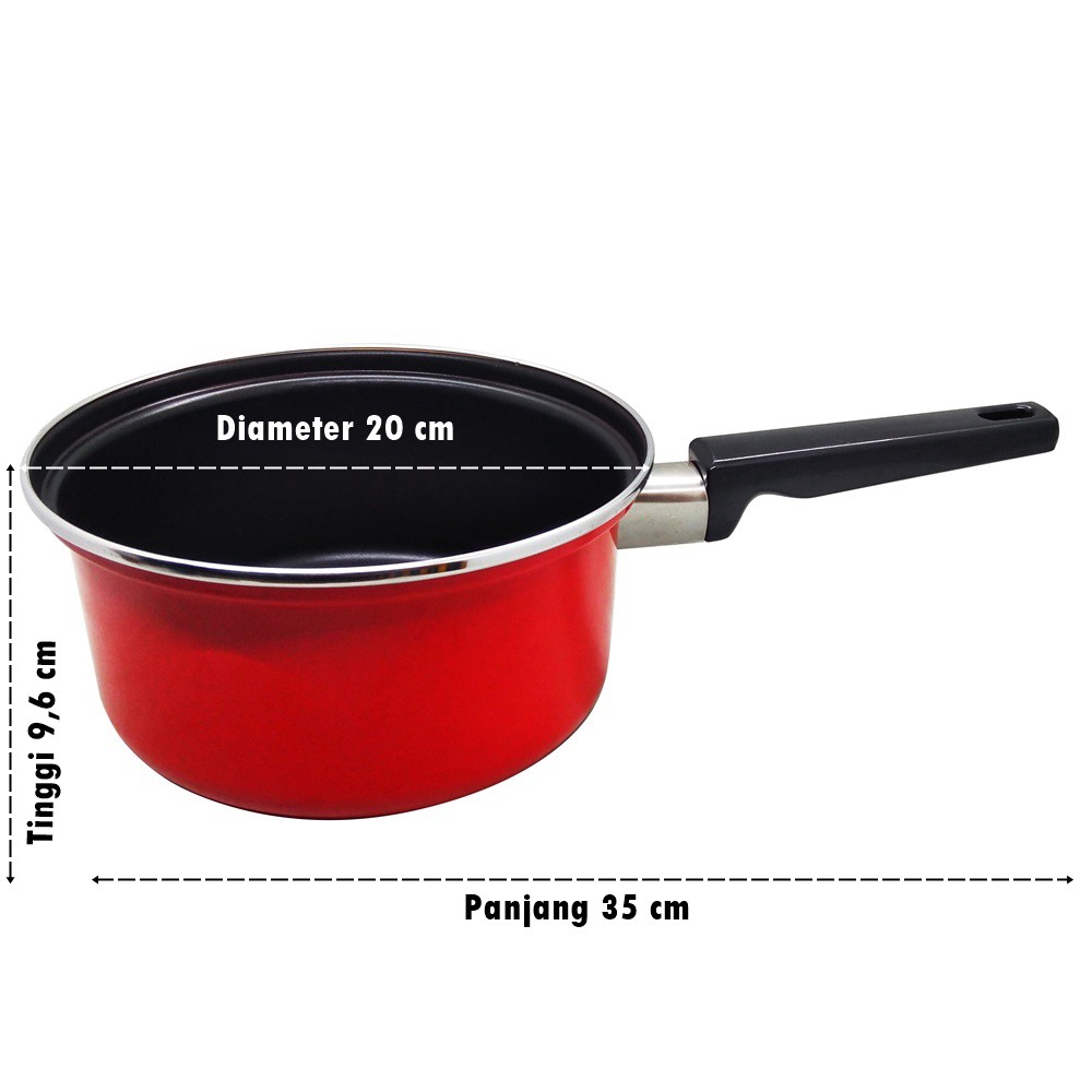 Maspion Panci Susu anti Lengket Saucepan 18 cm - Merah