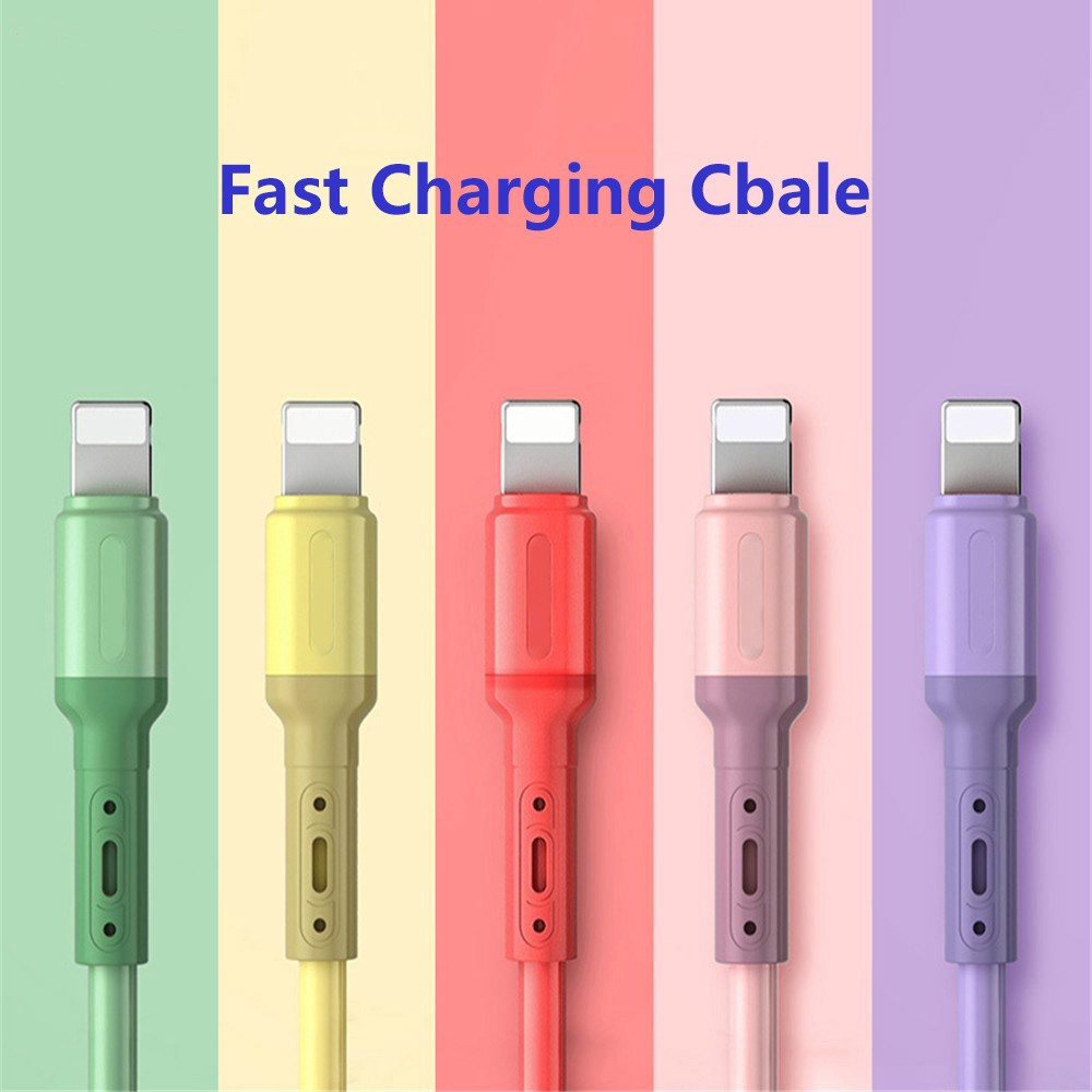 Kabel Data / Charger Micro USB / Tipe C 3A Fast Charging Bahan Silikon Untuk iPhone / Android