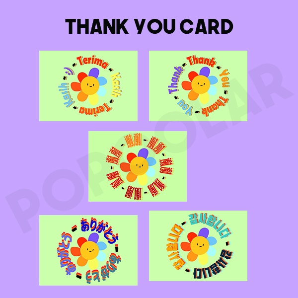 

32pc Thank You Card (Kartu Ucapan Terima Kasih) Ukuran 7x5 dan 9x6